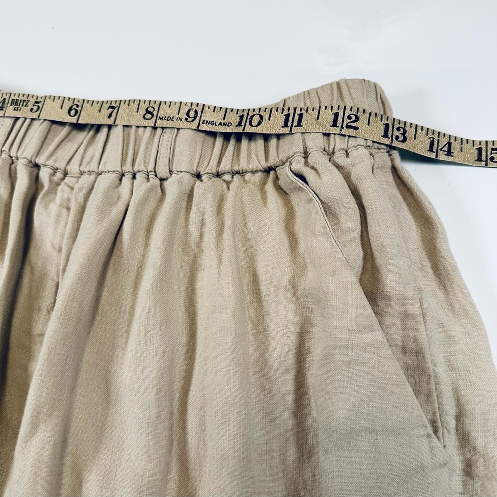 Quince 100% European Linen Cropped Pants Small Flax Elastic Waist - Picture 10 of 12